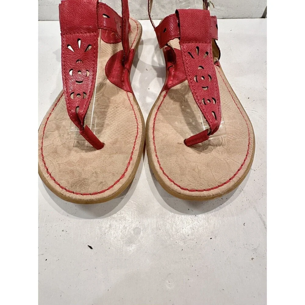 b.o.c. by Born Womens‎ Red Ankle Strap Sandals Sz US 9M